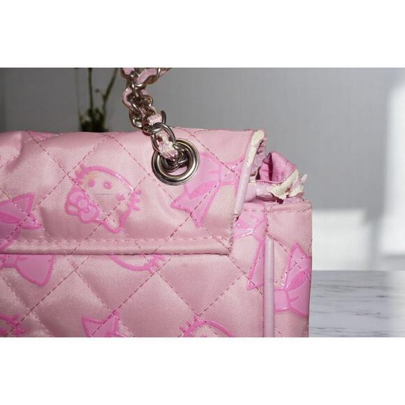 Hello Kitty Pink Quilted Shoulder Bag & Matching Wallet Set – Bow Print – Read - Picture 9 of 15